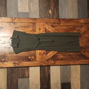 Olive green belted maxi